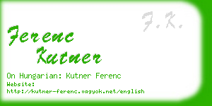 ferenc kutner business card